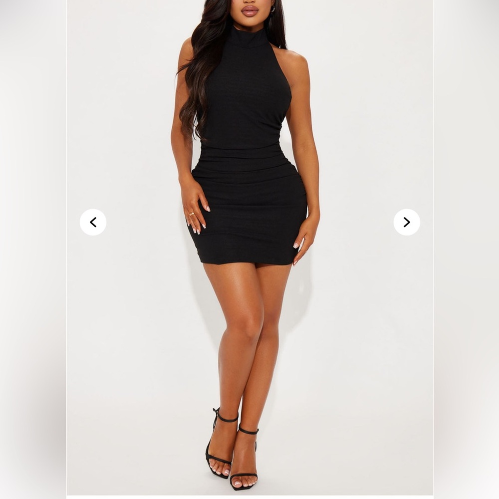 Elegant Black Halter Dress